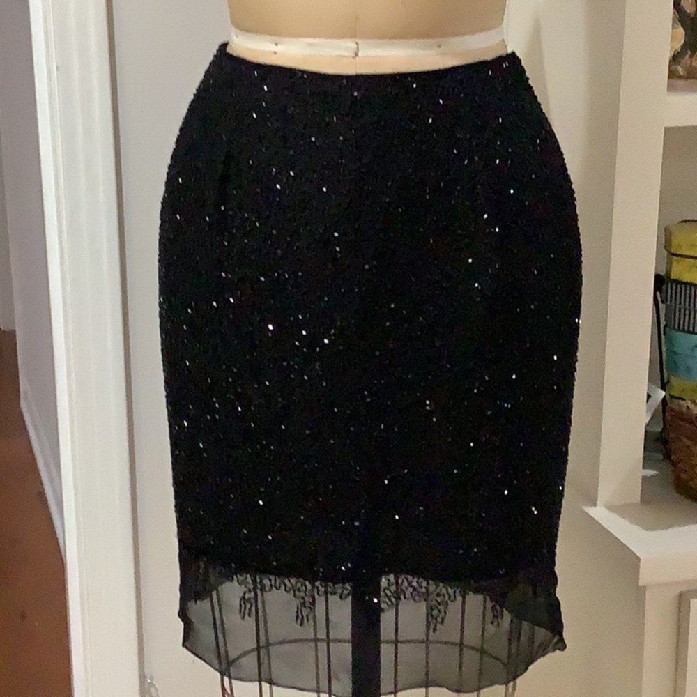 Marina Bresler 100% silk beaded skirt 8P